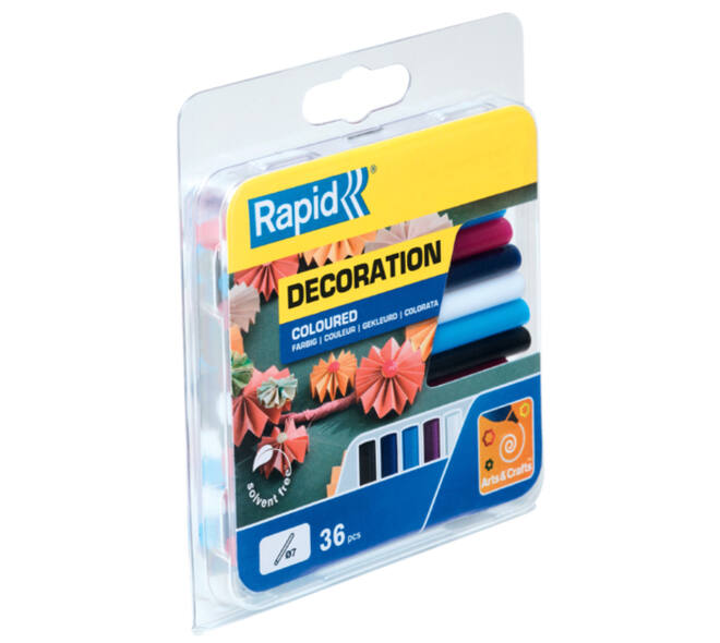 Lijmpatroon Rapid 7mm 5 kleuren assorti 36 stuks