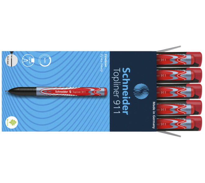 Fineliner Schneider Topliner 911 0.4mm rood