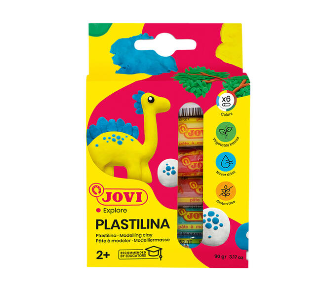 Boetseerklei Jovi plastalina 15gr standaard kleuren assorti 6 stuks