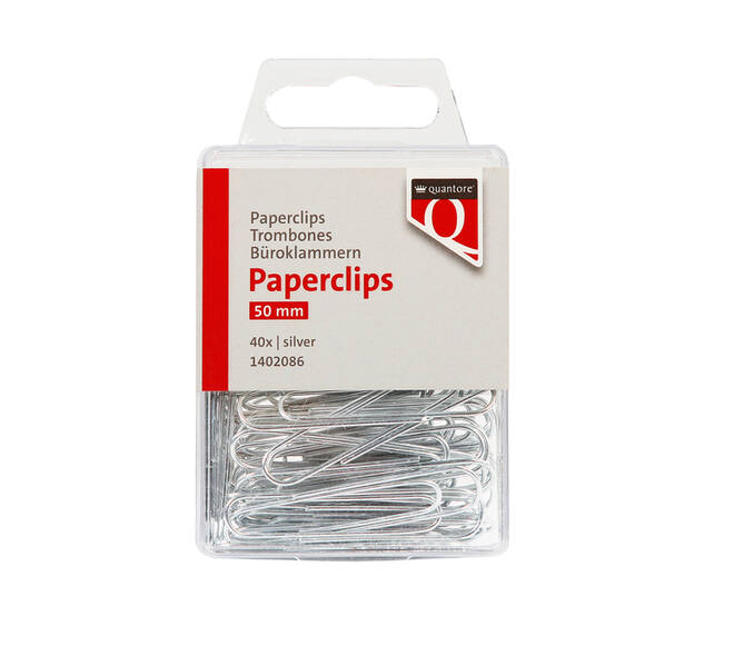 Paperclip Quantore 50mm rond 40 stuks zilver