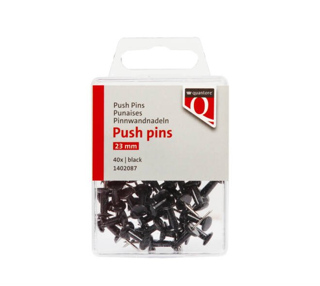 Push pins Quantore 40 stuks zwart