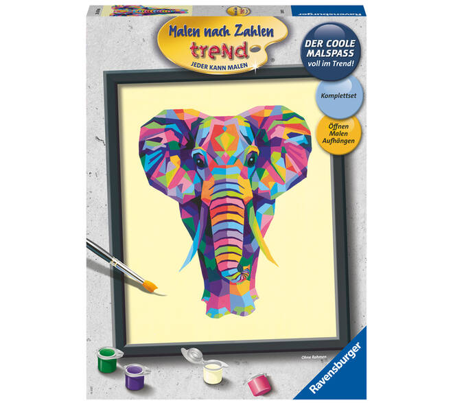 Schilderen op nummer Ravensburger Bonte olifant
