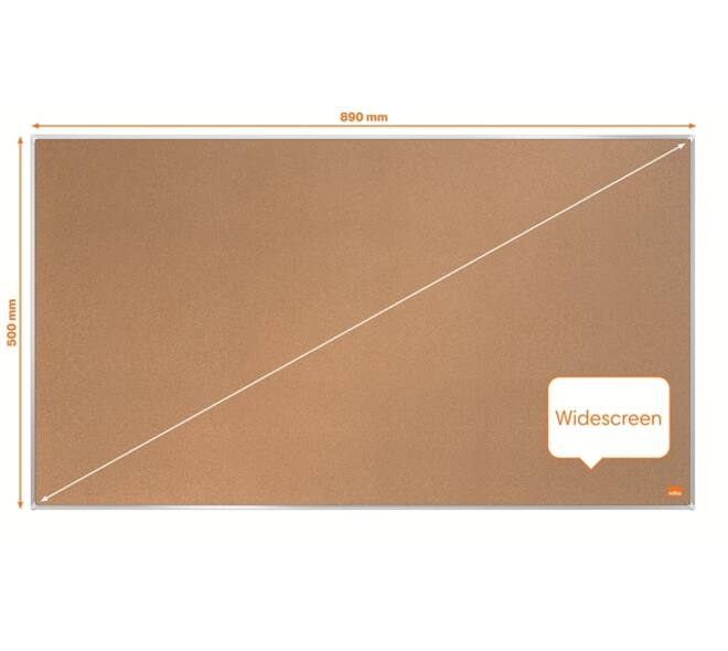 Prikbord Nobo Impression Pro widescreen 50x89cm kurk