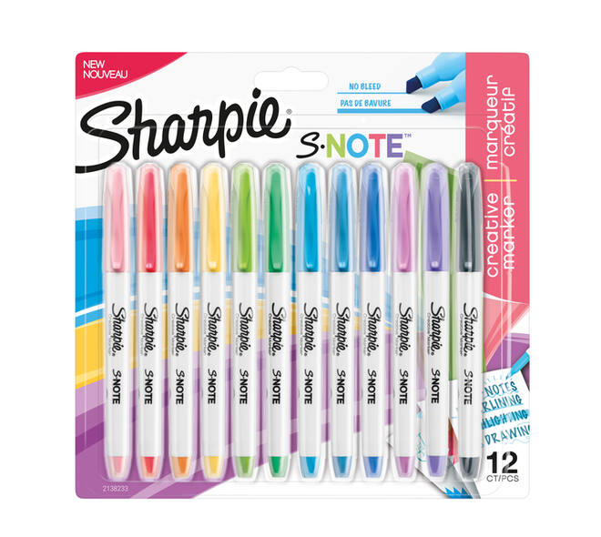 Markeerstift Sharpie S-note assorti blister à 12 stuks