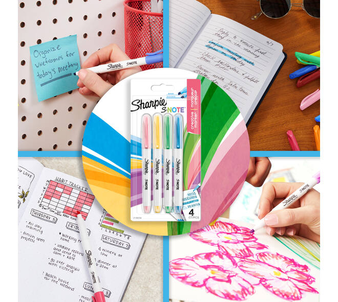 Markeerstift Sharpie S-note assorti blister à 12 stuks