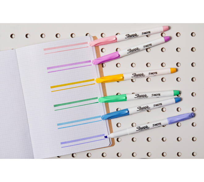 Markeerstift Sharpie S-note assorti blister à 12 stuks