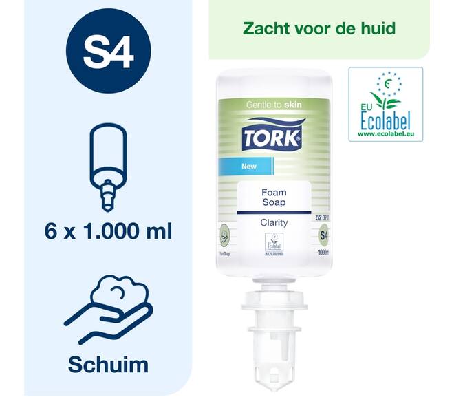 Handzeep Tork S4 Premium schuim 1000ml Clarity 520201