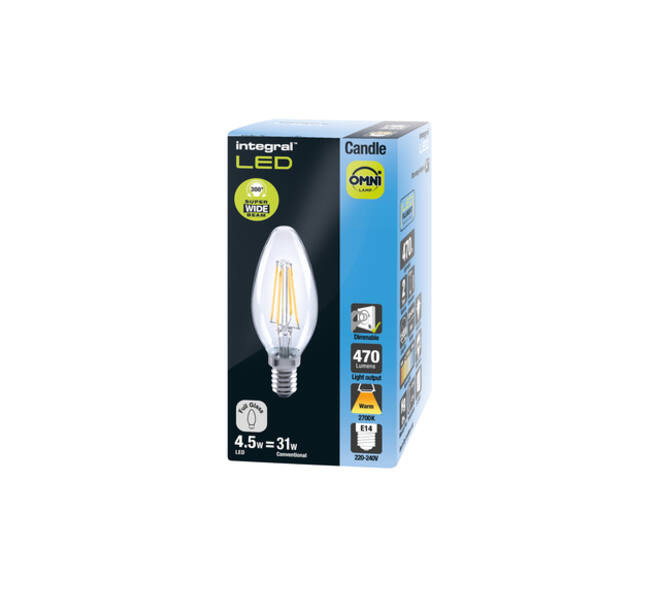 Ledlamp Integral E14 2700K warm wit 4.5W 250lumen