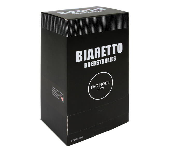 Roerstaafjes Biaretto hout 11cm 2000 stuks