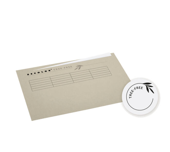 Vouwmap Djois Tree-Free folio ongelijk 226gr beige