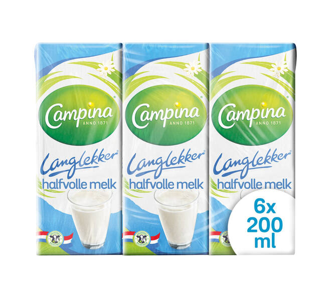 Melk Campina LangLekker halfvol 20cl 6 stuks