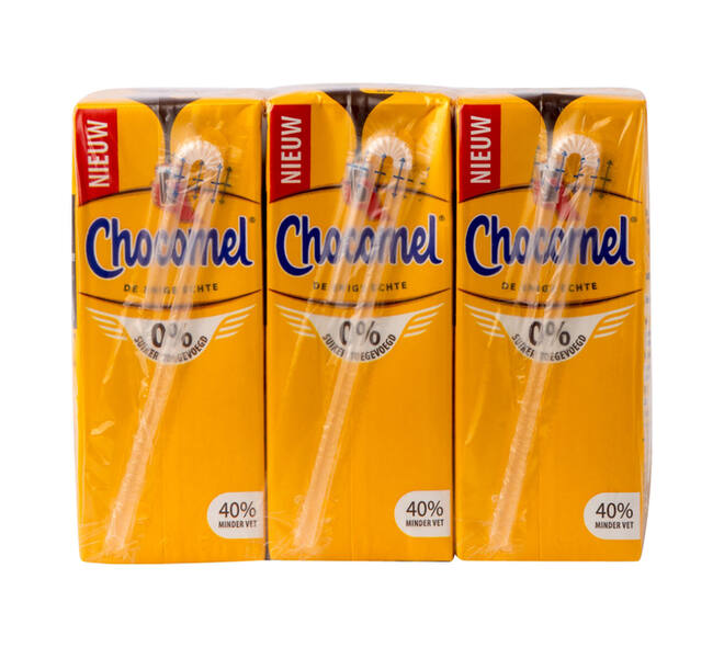 Chocolademelk Chocomel 0% toegevoegd suiker 20cl