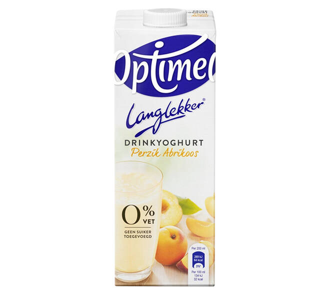 Drinkyoghurt Optimel Langlekker perzik abrikoos 1liter