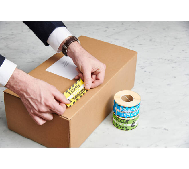 Waarschuwingsetiket Rillprint heavy 46x125mm groen 250 stuks