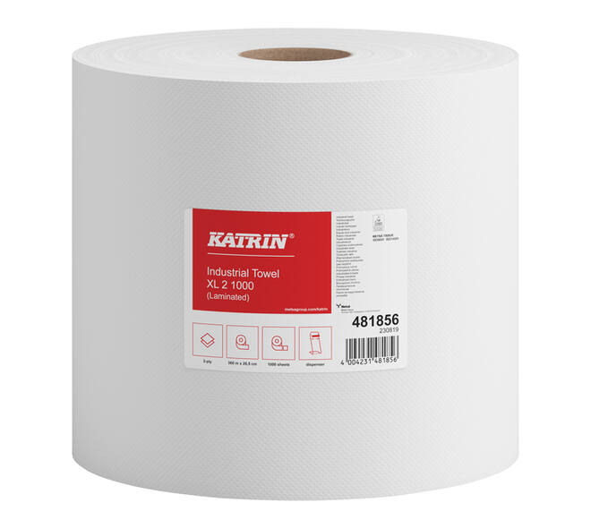 Poetspapier Katrin Industrial extra groot 2-laags 1000 vel wit 481856