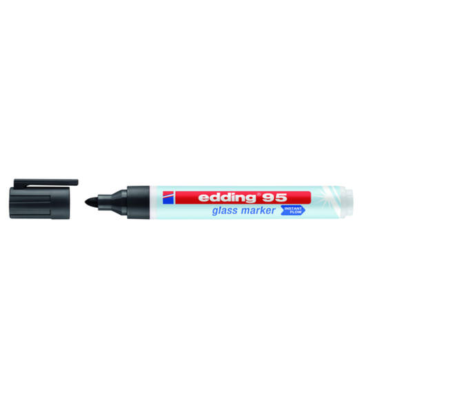 Viltstift edding 95 glasbord rond 1.5-3mm zwart