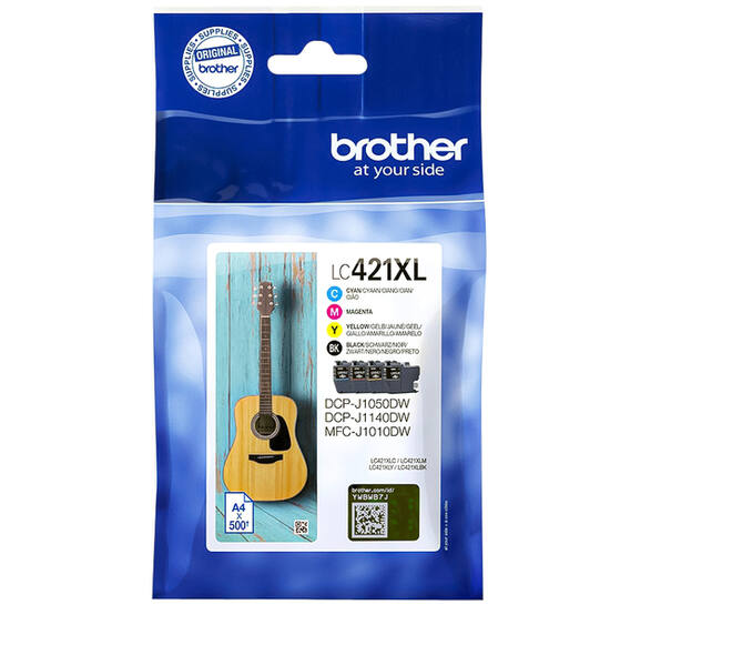 Inktcartridge Brother LC-421XL zwart + 3 kleuren