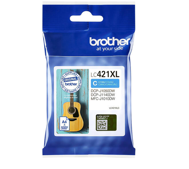 Inktcartridge Brother LC-421XLC blauw