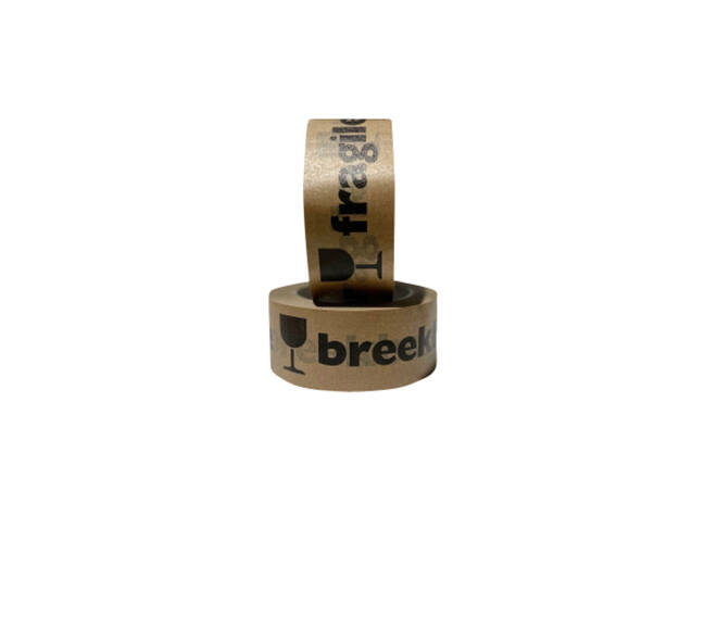 Waarschuwingstape IEZZY 50mmx50m 80p gerecycled papier br/zw