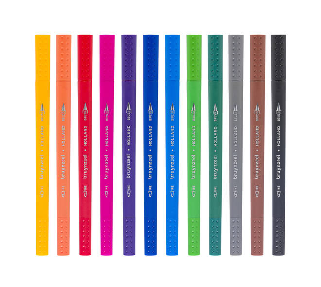 Duotip Bruynzeel Expression fineliner en brushpen assorti 12 stuks