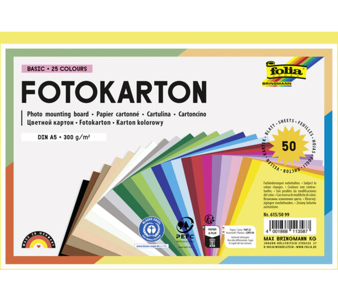 Fotokarton Folia 300gr A5 50vel assorti