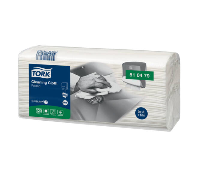 Reinigingsdoek Tork W4 Premium gevouwen 1-laags 4x120 vel wit 510479