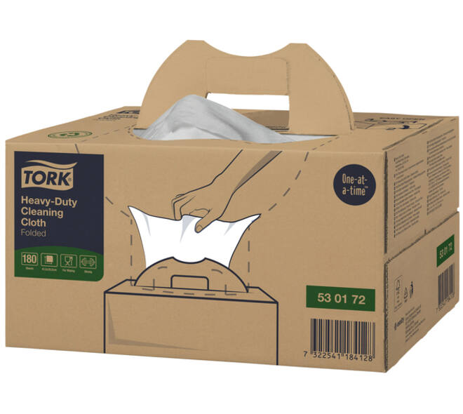 Reinigingsdoek Tork W7 Premium Heavy-Duty dispenserdoos 1-laags 180 vel wit 530172