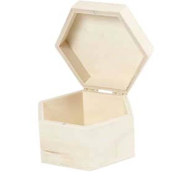 Kistje Creativ Company zeshoek 12x7cm triplex