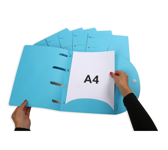 Smartfolder geperforeerde opbergmappen A4 blauw 6 stuks