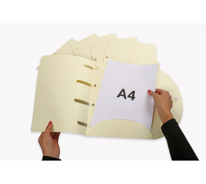 Smartfolder geperforeerde opbergmappen A4 Beige 6 stuks