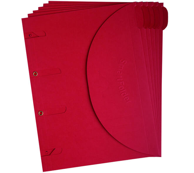 Smartfolder geperforeerde opbergmappen A4 Rood 6 stuks