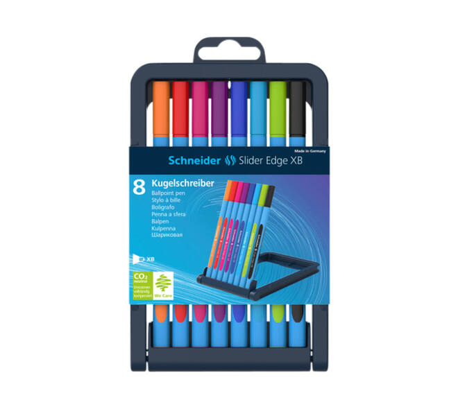 Balpen Schneider Slider Edge extra breed assorti etui à 8 stuks