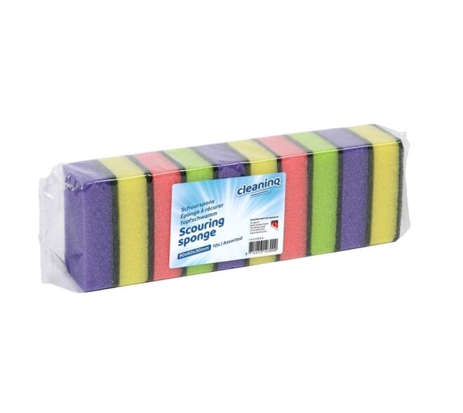 Schuurspons Cleaninq assorti 10 stuks