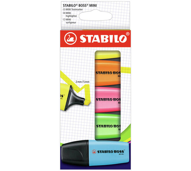Markeerstift STABILO BOSS min assorti etui à 5 stuks