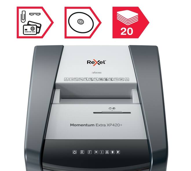 Papiervernietiger Rexel Momentum Extra XP420+ snippers 4x35mm