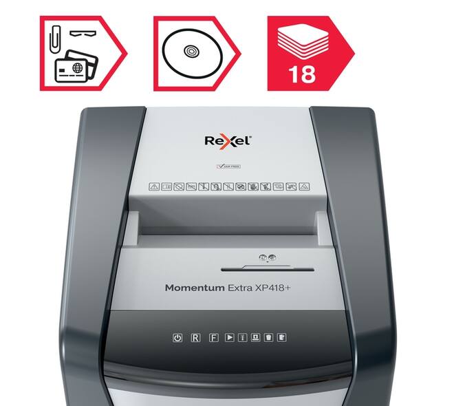 Papiervernietiger Rexel Momentum Extra XP418+ snippers 4x35mm