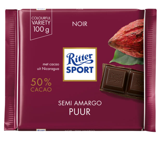 Chocolade Ritter Sport puur 100gr