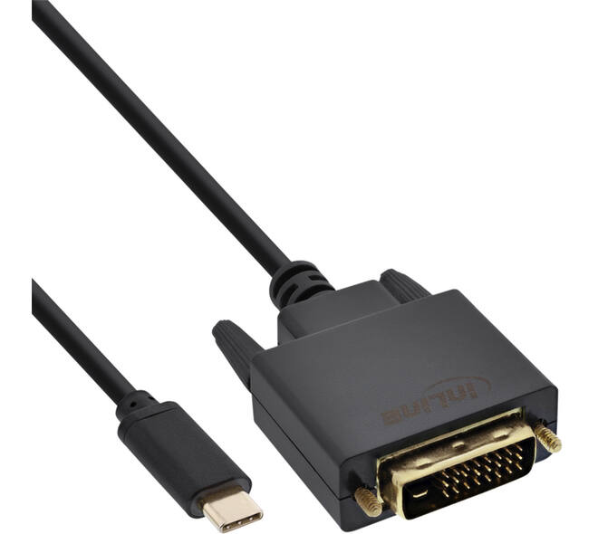 Kabel inLine USB-C DVI 24+1 3.1 1080P M/M 2 meter zwart