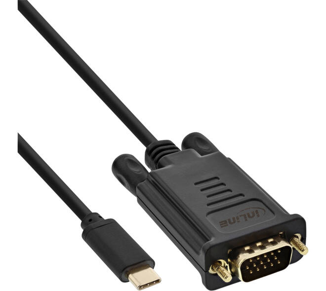 Kabel inLine USB-C VGA 3.1 M/M 2 meter zwart