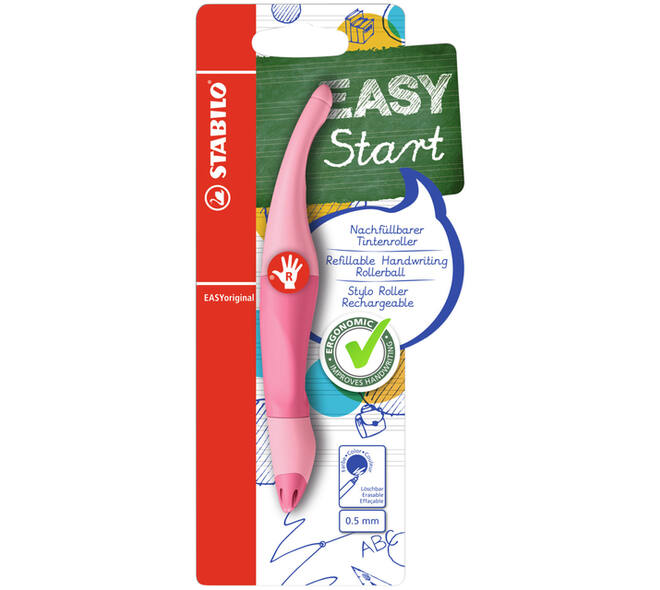 Rollerpen STABILO Easyoriginal  rechts M pastel poederroze blister