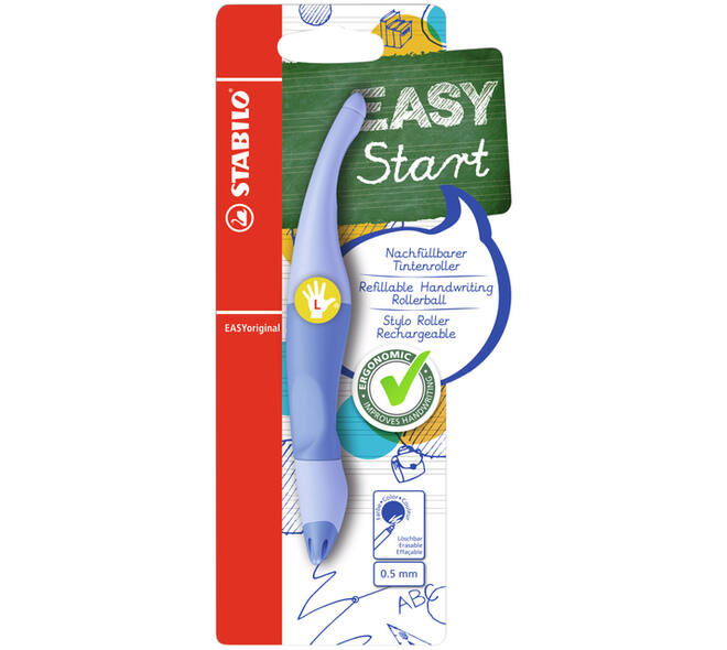 Rollerpen STABILO Easyoriginal  linksh M pastel luchtig blauw blister