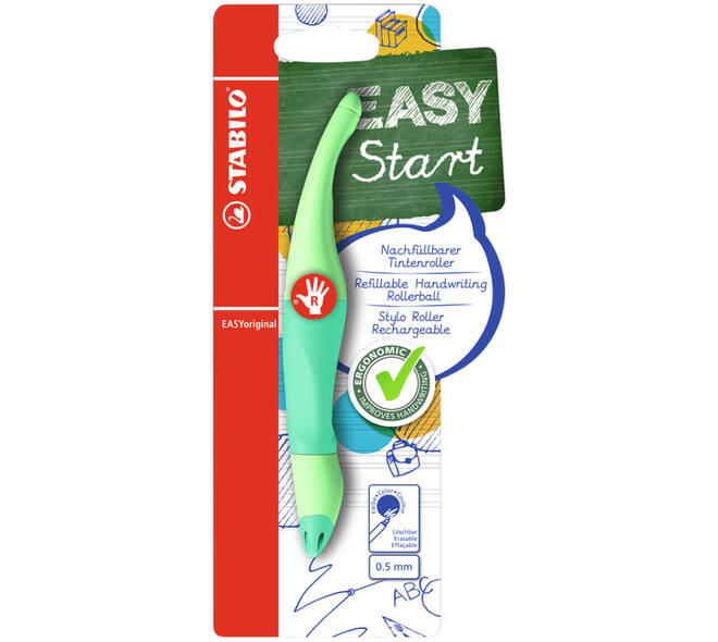 Rollerpen STABILO Easyoriginal  rechts M pastel vleugje mint blister