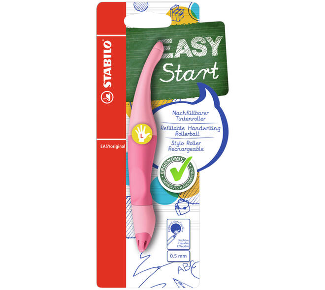 Rollerpen STABILO Easyoriginal  links pastel medium roze blister