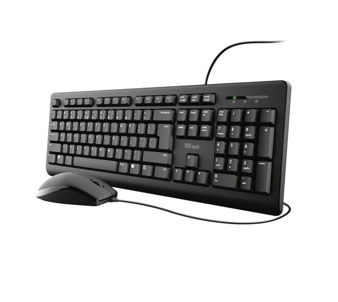 Toetsenbord Trust Primo + muis QWERTY zwart
