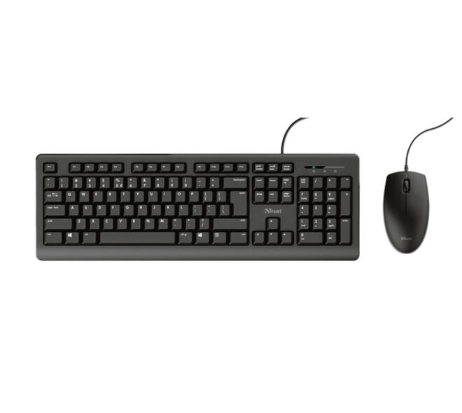 Toetsenbord Trust Primo + muis QWERTY zwart