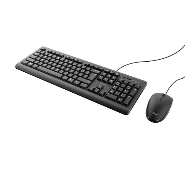 Toetsenbord Trust Primo + muis QWERTY zwart