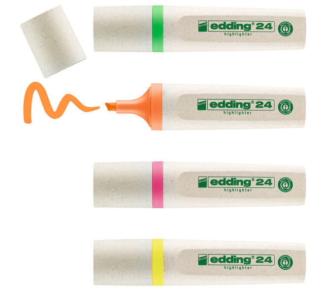 Markeerstift edding 24 EcoLine assorti set à 4 stuks
