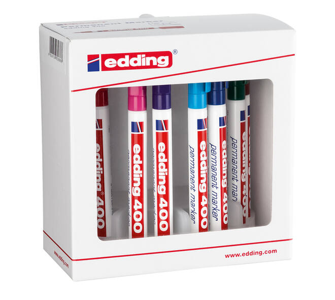 Viltstift edding 400 rond 1mm met houder assorti set à 10 stuks