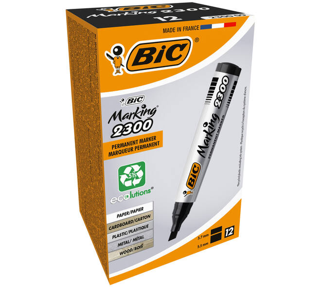 Viltstift Bic 2300 ecolutions schuin medium zwart