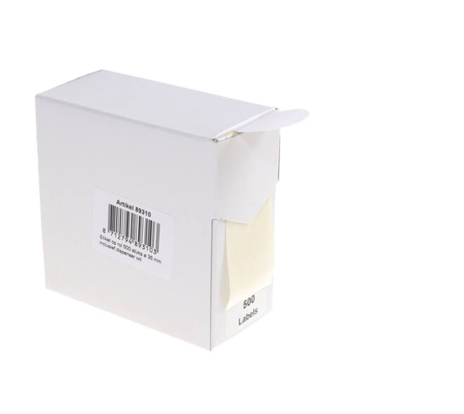 Etiket rillprint 35mm 500st op rol wit
